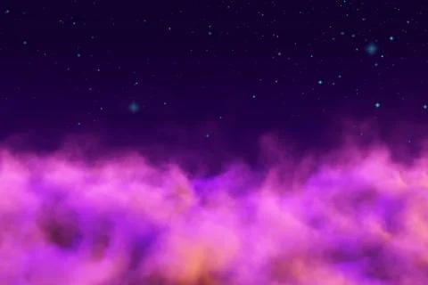 Mystical clouds concept with lights bokeh effect Stock Illustration