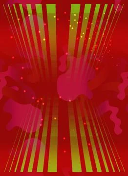 Mystical creatures and luminous elements in an abstract background. Illustrazione stock