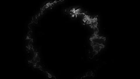 Mystical Dark Circle of Light and Shadow in Abstract Digital Art on Black B.. Video stock 341926647