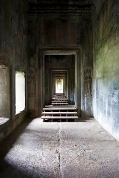 Mystical empty space at Angkor Wat Foto stock