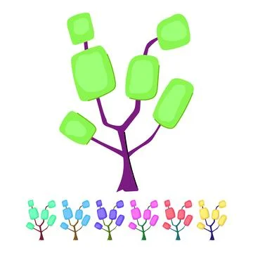 Mystical fantasy magic tree vector cartoon graphic Stock Illustration