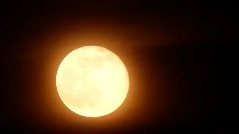Mystical full moon, red light - real time - night sky background Stock Footage 154754349