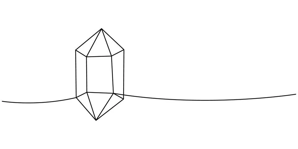 Mystical gem one line continuous drawing. Diamond and jewel. Vector illustration Stock Illustration