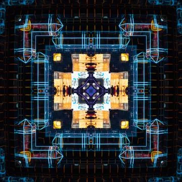 Mystical geometric pattern of, mandala, design detail, patchwork element. Sur Stock Photos