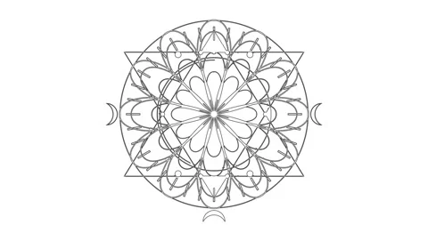 Mystical geometry symbol. Linear alchemy, occult, philosophical sign. Astrology Stock Footage 237903174