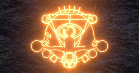 Mystical geometry symbol. Linear alchemy, occult, philosophical sign. Astrology Stock Footage 240861099