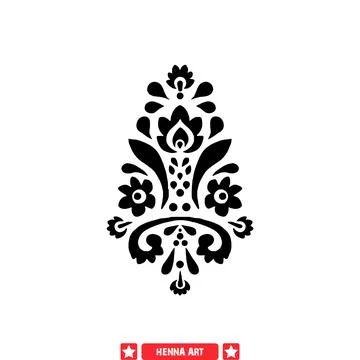 Mystical Henna Art Vector Graphics  Enchanting Silhouettes for Various Desi.. Stock Illustration