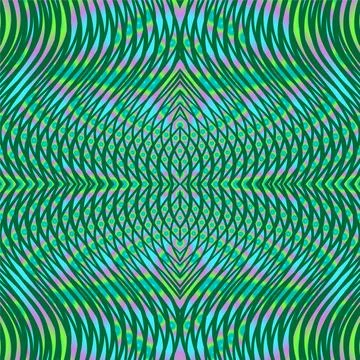 Mystical linear abstract vector background with optical illusion. Stock Illustration