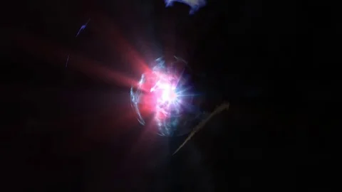 Mystical Magic Sphere Shines Beams In Dark Fog Video stock 72473994