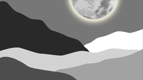 Mystical Mountain Moon Light Loop Background 库存影片 332914646