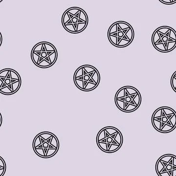 Mystical ornament line seamless pattern Stock Illustration