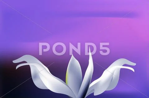 Mystical pale blue flower on sunset sky Stock Illustration