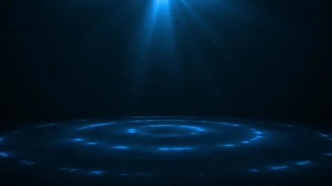 Mystical place with pulsating circles on the floor, and light from above 스톡 동영상 242513855