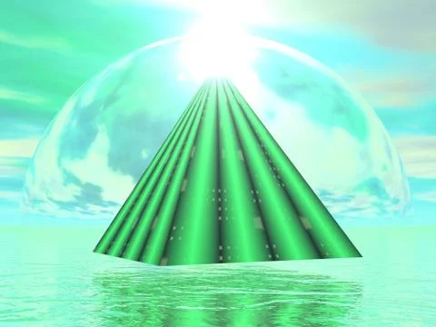 Mystical pyramid - 3D render Stock Illustration