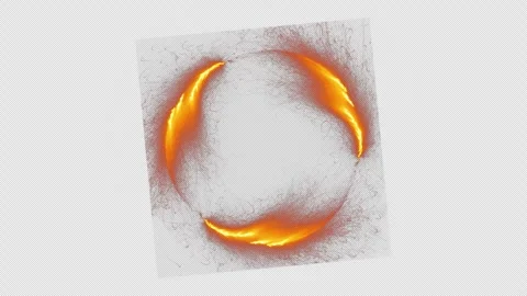 Mystical Ring of Fire in Space, alpha channel, without backgroung looped Stock Footage 315640255