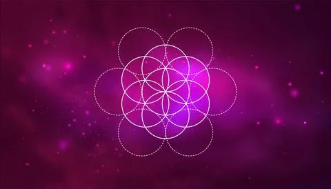 Mystical sacred geometry vector symbol Flower of Life. Spirituality, harmon.. Stock Illustration