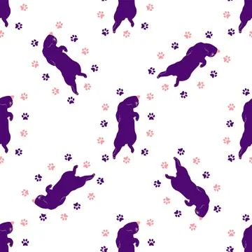 Mystical seamless pattern of cats in boho style, silhouette collection. Esote 스톡 일러스트