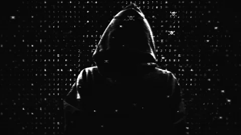 Mystical silhouette of a hacker Stock Footage 106589928