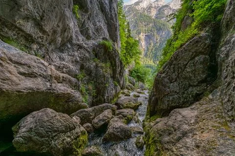 Mystical Soca River Source Unveiled Through Ancient Triglav National Park W.. Stock Photos
