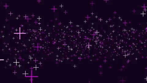 Mystical star pattern of white crosses on purple background Stock Footage 322040281