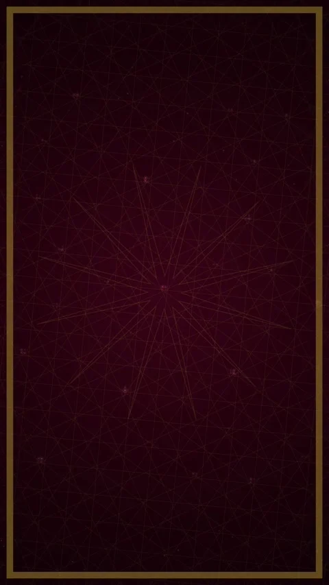 Mystical Starburst Geometric Pattern on Dark Red Background with Golden Frame Stock Footage 347695467