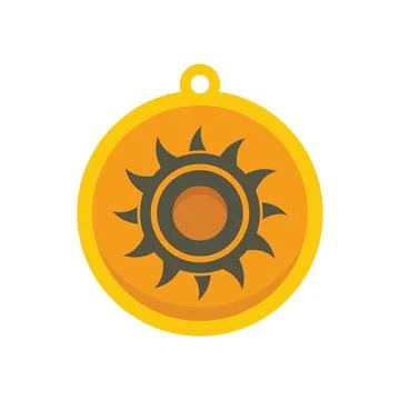 Mystical sun amulet icon flat vector. Viking amulet Illustrazione stock