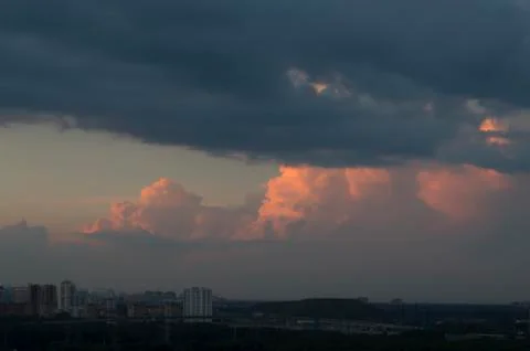 Mystical sunset clouds Stock Photos
