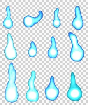 Mystical Swamp Wisp Lights – Ghostly Blue Flame Sprite Collage Stock-Illustration