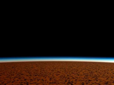 Mystical view of the brown planet from space Stock Illustration