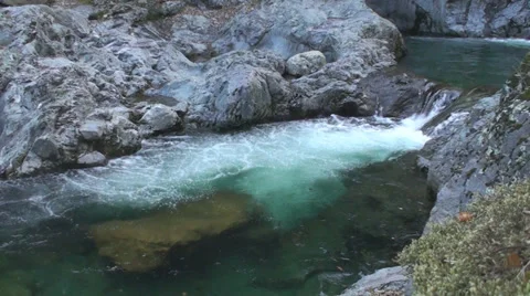 Mystical Waterfall with Mountain Cliffs Stock Footage 30099925