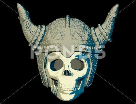 Mysticism; helmet,skull,terror,fear,phobia Stock Illustration