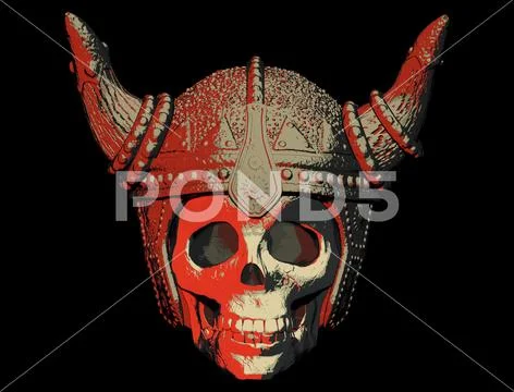 Mysticism; helmet,skull,terror,fear,phobia Stock Illustration