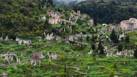 Mystras Site Fortress Complex, Peloponnese, Greece Vídeo Stock 345149341