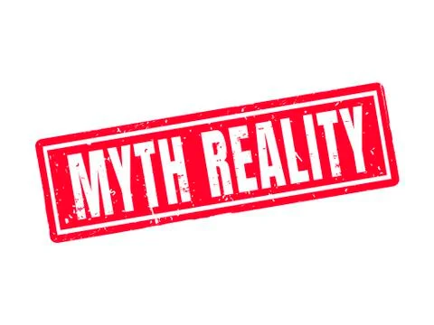Myth reality red stamp style Stock Illustration