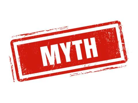 Myth red stamp style Illustrazione stock
