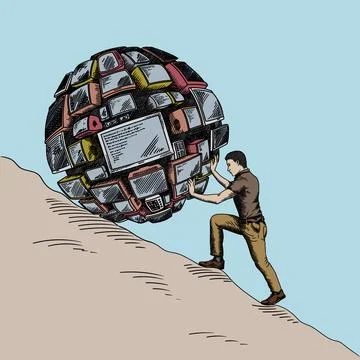 The Myth of Sisyphus Stock Illustration