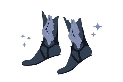 Mythical concept of winged boots. Stock-Illustration