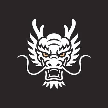 Mythical Dragon Head Mascot Vector Design Stock Illustration