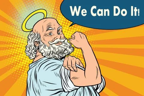 Mythical God we can do it Stock Illustration
