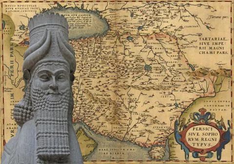Mythical man-beast of assyria, .. Stock Photos