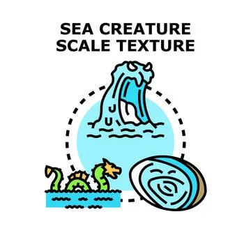 Mythical sea creature scale texture concept vector Stock Illustration