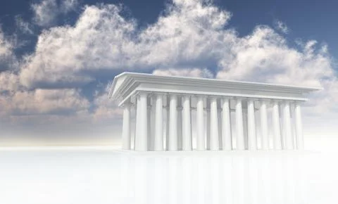 Mythicall temple in white Stock-Illustration