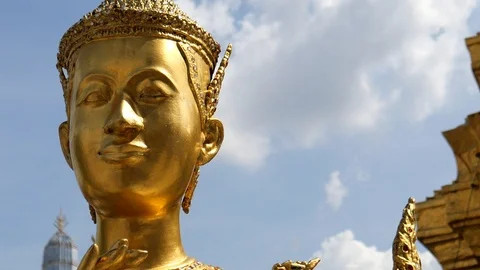 Mythological creature at Temple of Emerald Buddha Stock Footage 122215418