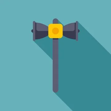 Mythological hammer weapon flat vector icon illustration Stock Illustration