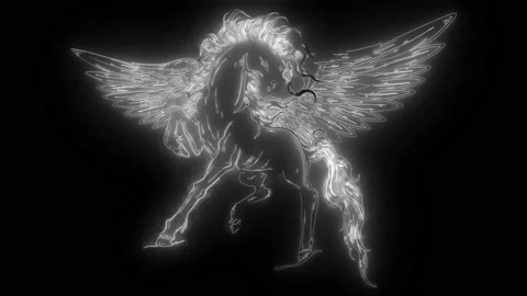 mythological horse Pegasus rearing up on... | Stock Video | Pond5