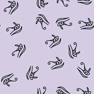 Mythology of egypt line vector seamless pattern 스톡 일러스트