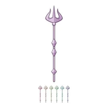 Mythology trident magic cartoon vector graphic Stock Illustration
