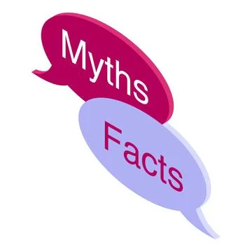 Myths versus facts, debunking misconceptions with verified information Illustrazione stock