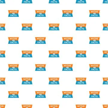Myths versus facts information knowledge debunking pattern Stock Illustration