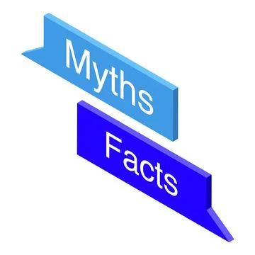 Myths versus facts, separating truth from fiction in isometric style Stock Illustration